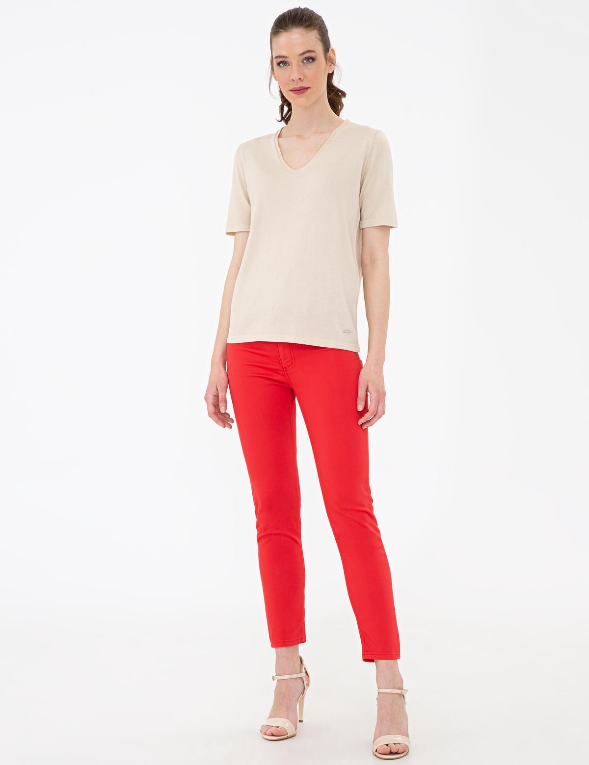 Bej Triko Tişört - 50241965013