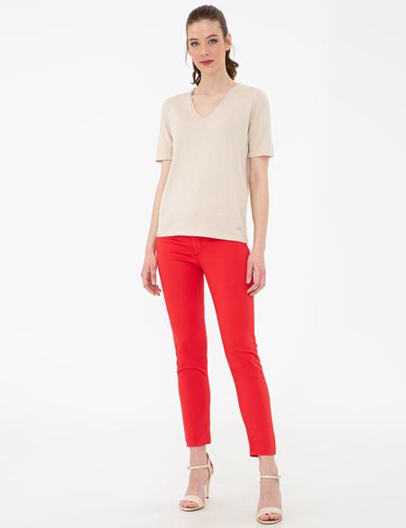 Bej Triko Tişört - 50241965013