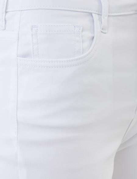 Beyaz Flare Fit Jean Pantolon - 50241969004