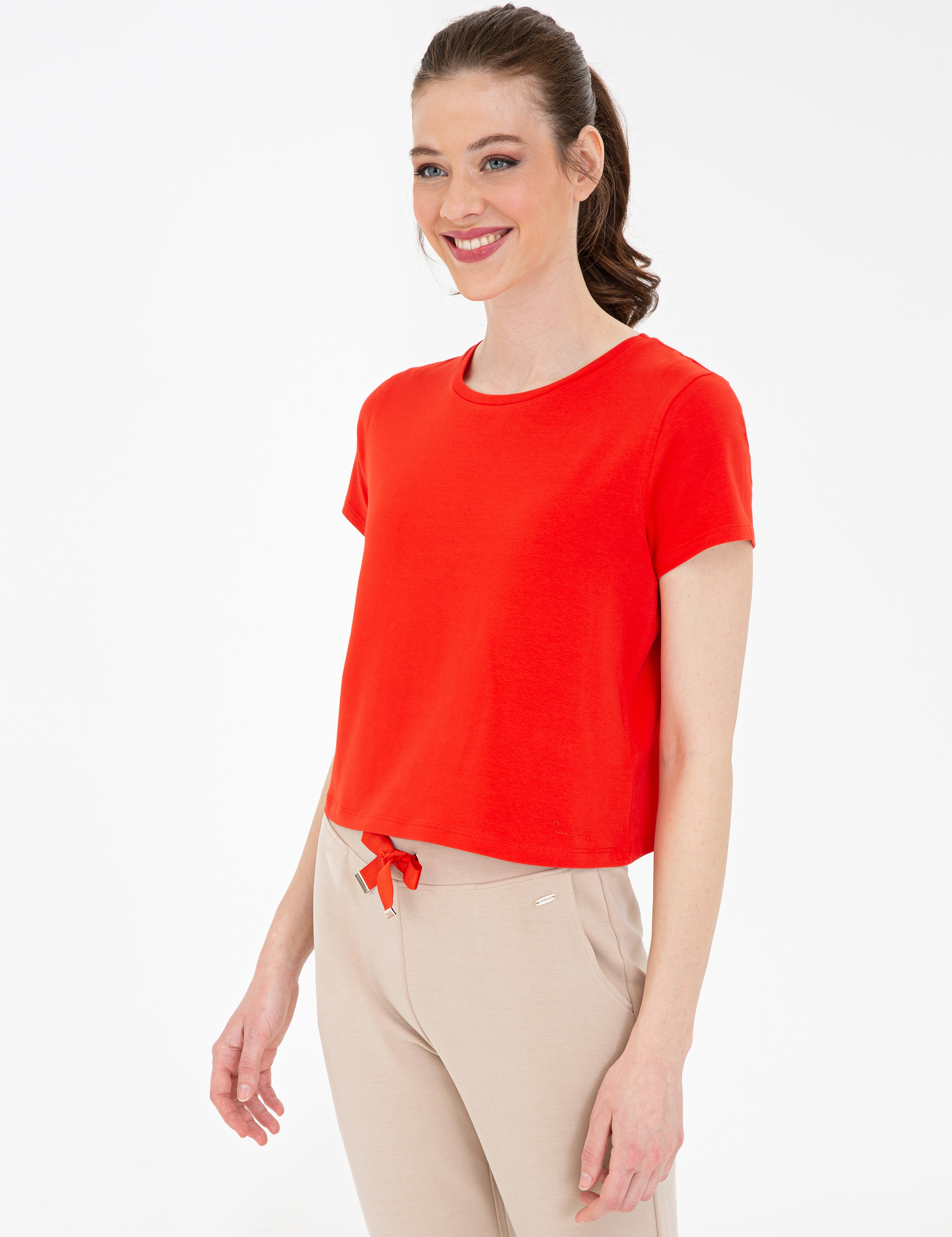 Nar Çiçeği Crop Top Tişört - Image 3