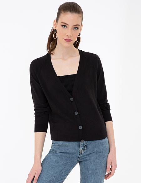 Siyah Triko Hırka - 50241967008