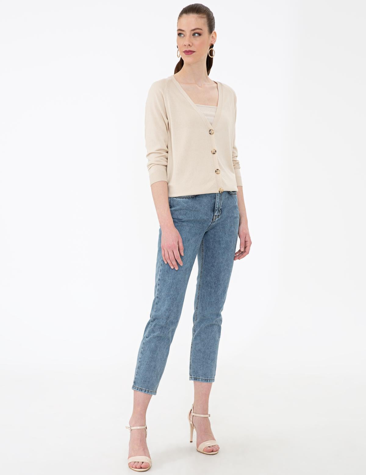 Bej Triko Hırka - 50241967001