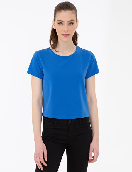 Saks Crop Top Tişört - 50243096013