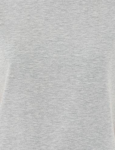 Gri Melanj Crop Top Tişört