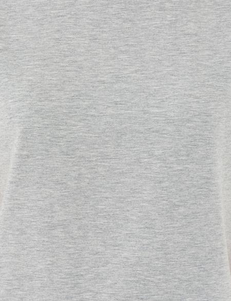 Gri Melanj Crop Top Tişört - 50243096021