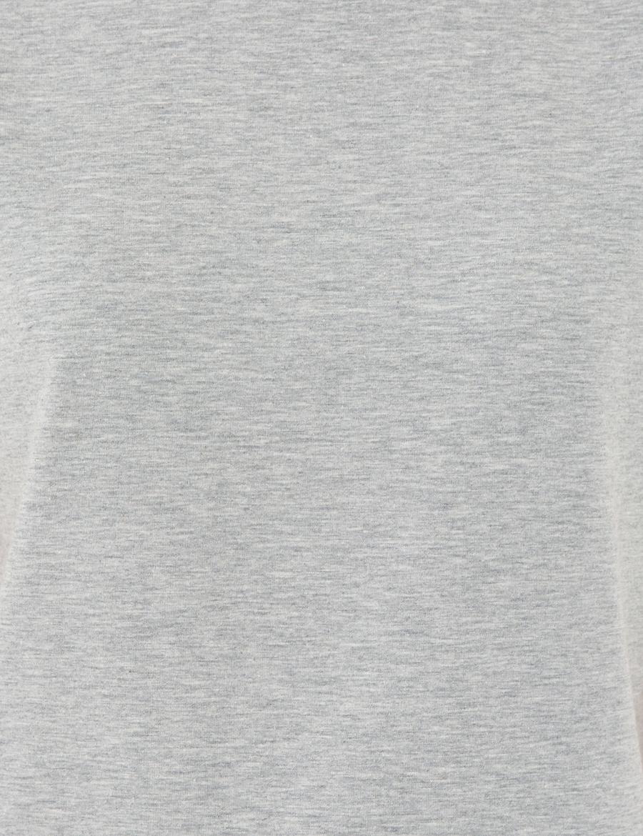 Gri Melanj Crop Top Tişört