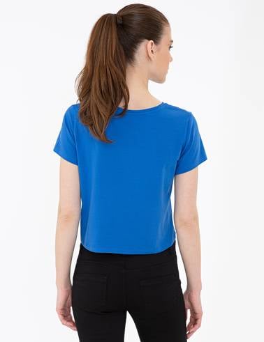 Saks Crop Top Tişört