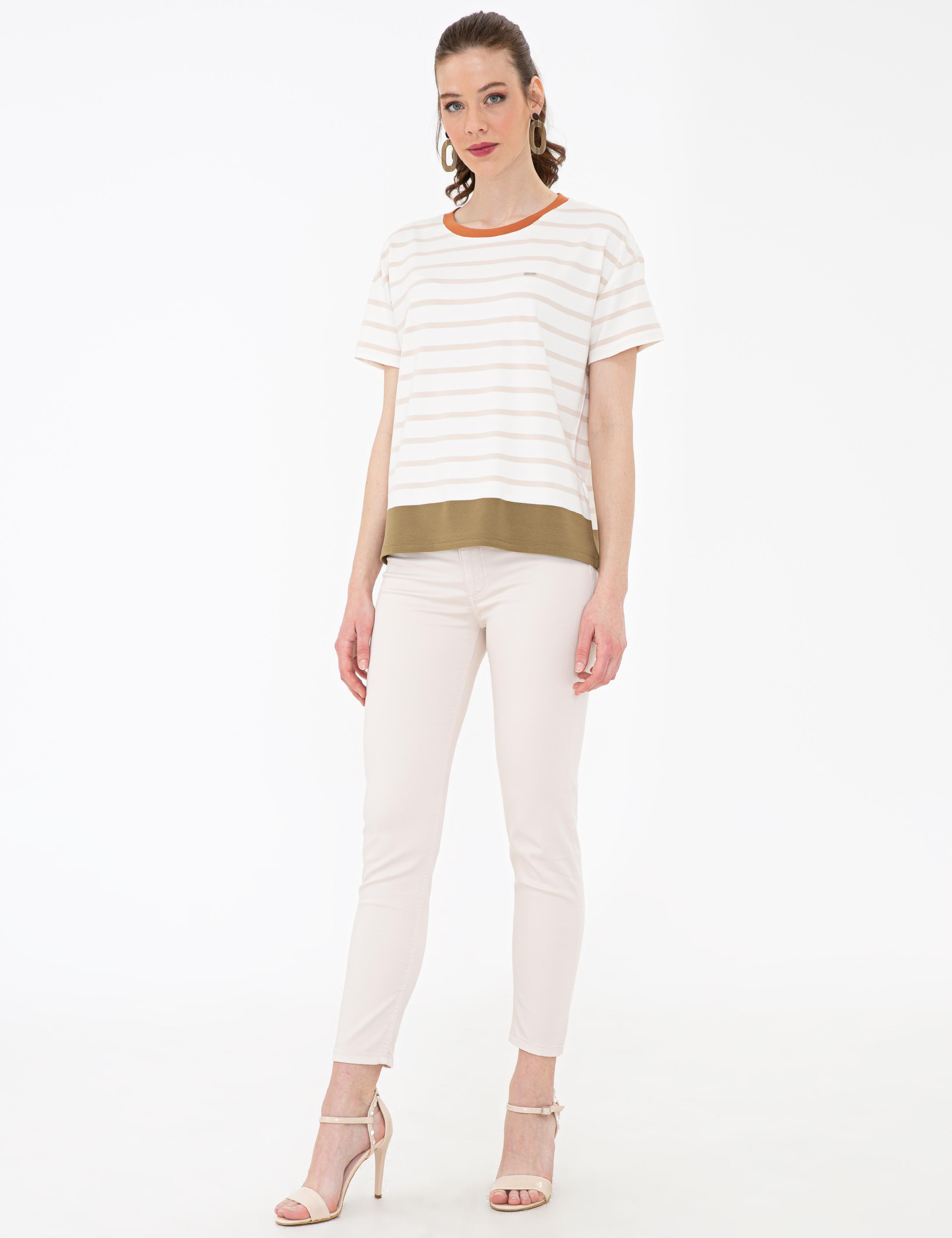 Bej Skinny Fit Kanvas Pantolon