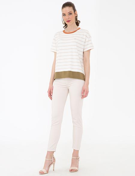 Bej Skinny Fit Kanvas Pantolon - 50243296002