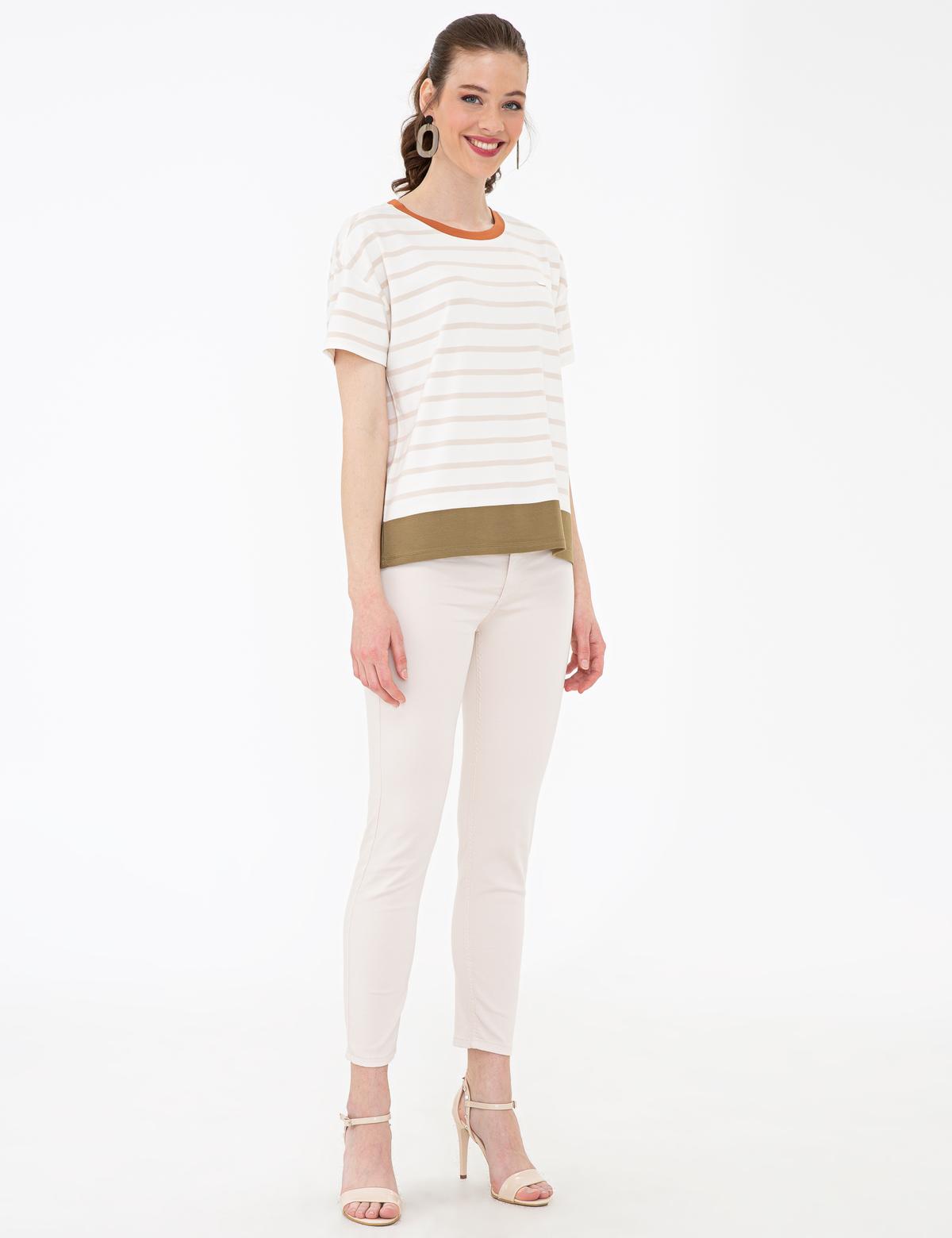 Bej Skinny Fit Kanvas Pantolon - 50243296002