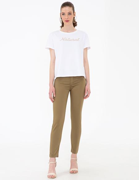 Haki Skinny Fit Kanvas Pantolon - 50243296024