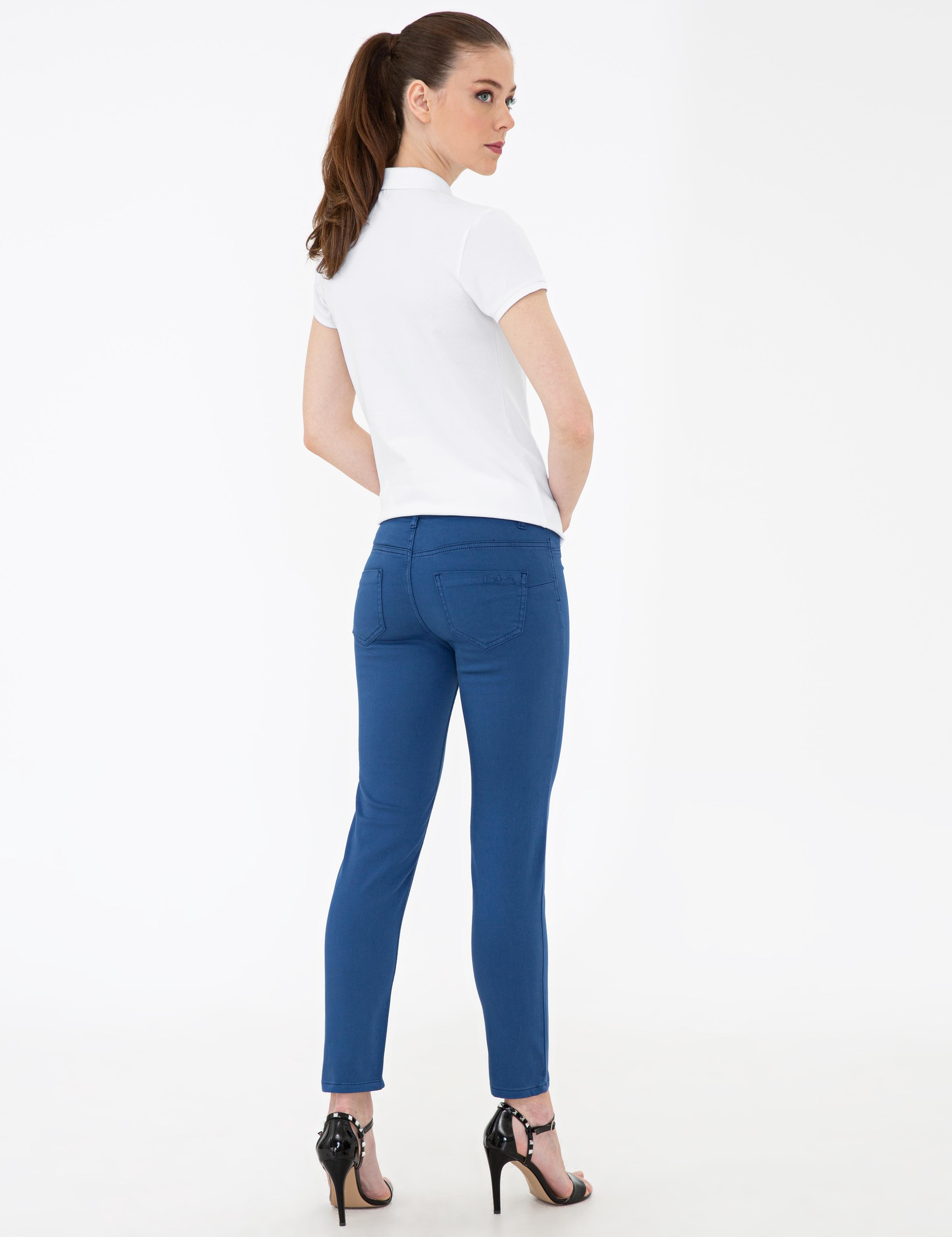 Lacivert Skinny Fit Kanvas Pantolon