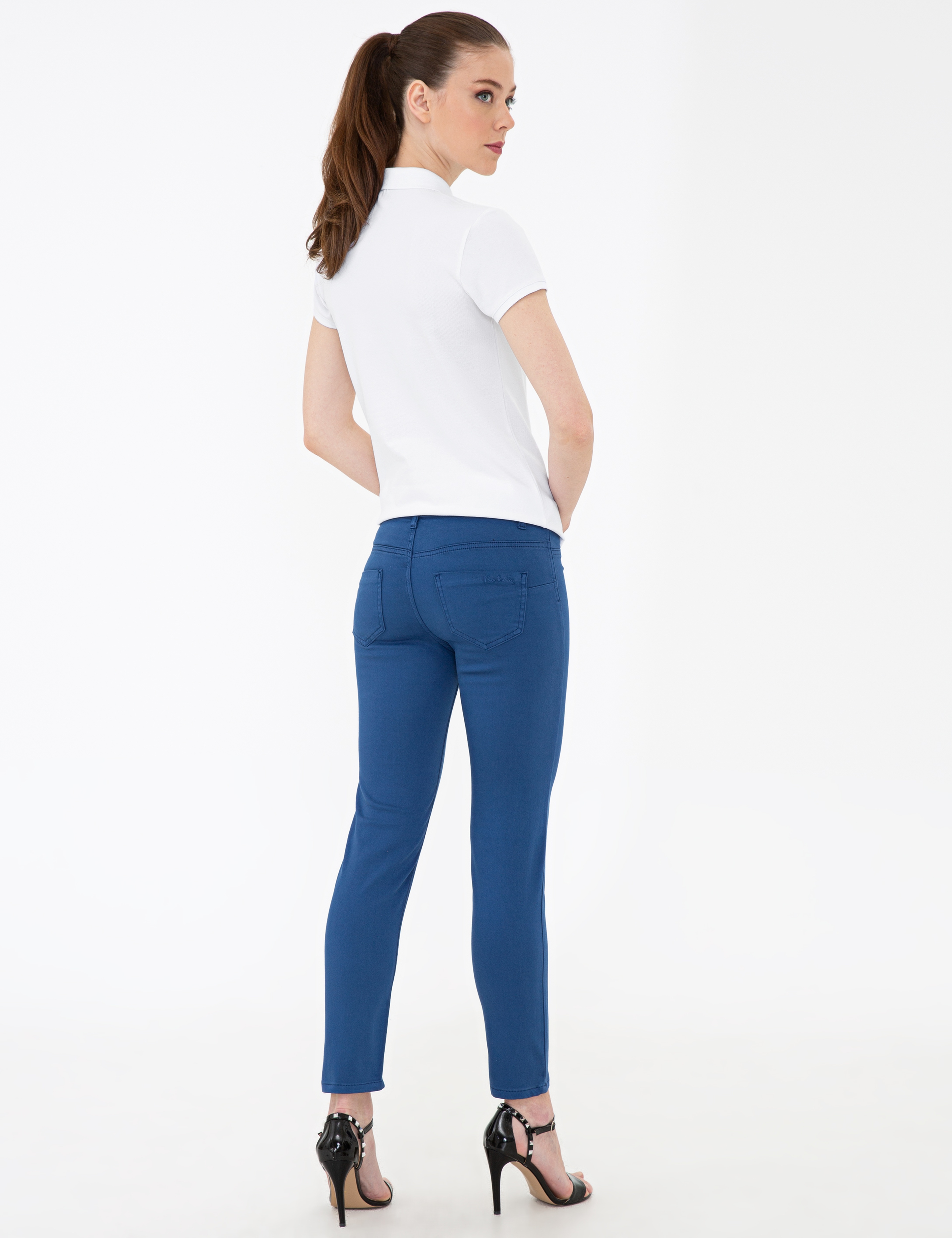 Lacivert Skinny Fit Kanvas Pantolon - Image 4