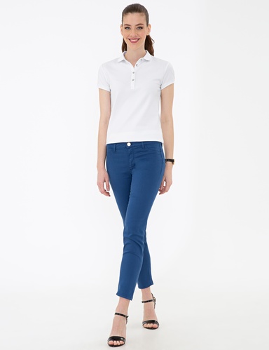 Lacivert Skinny Fit Kanvas Pantolon