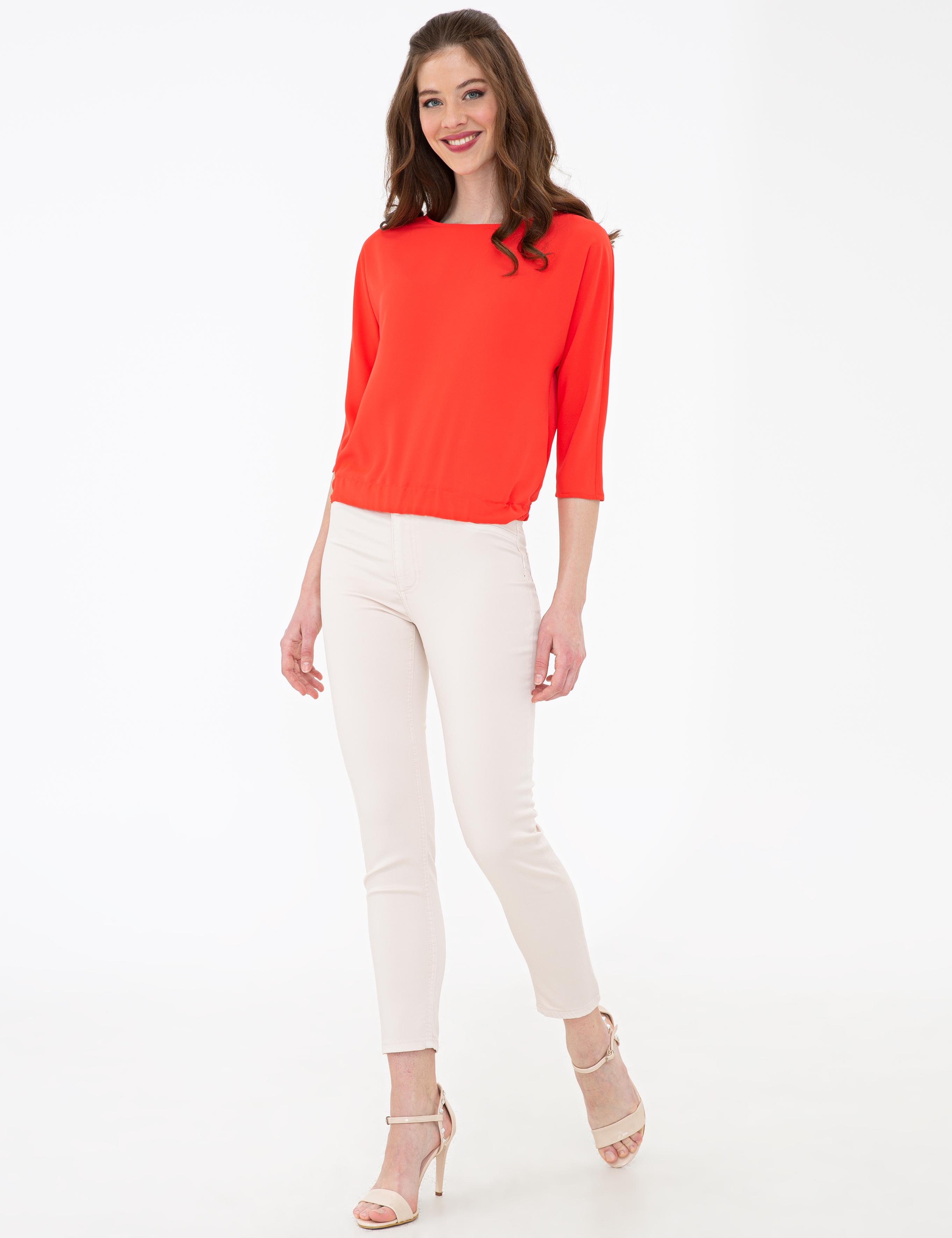 Nar Çiçeği Uzun Kollu Bluz