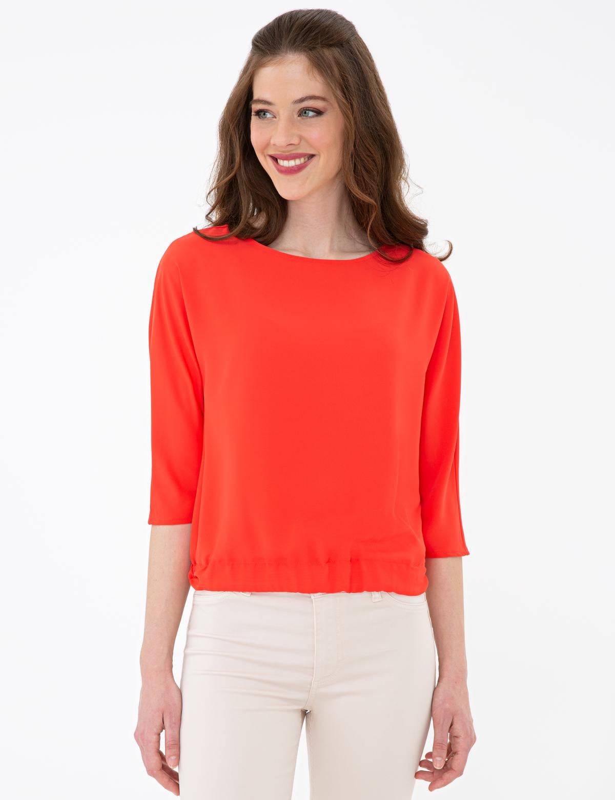 Nar Çiçeği Uzun Kollu Bluz