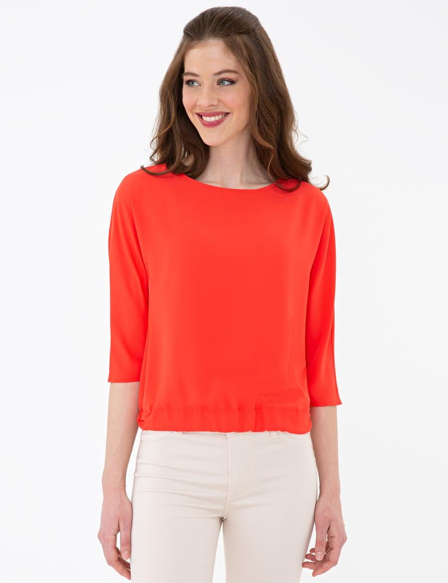 Nar Çiçeği Uzun Kollu Bluz