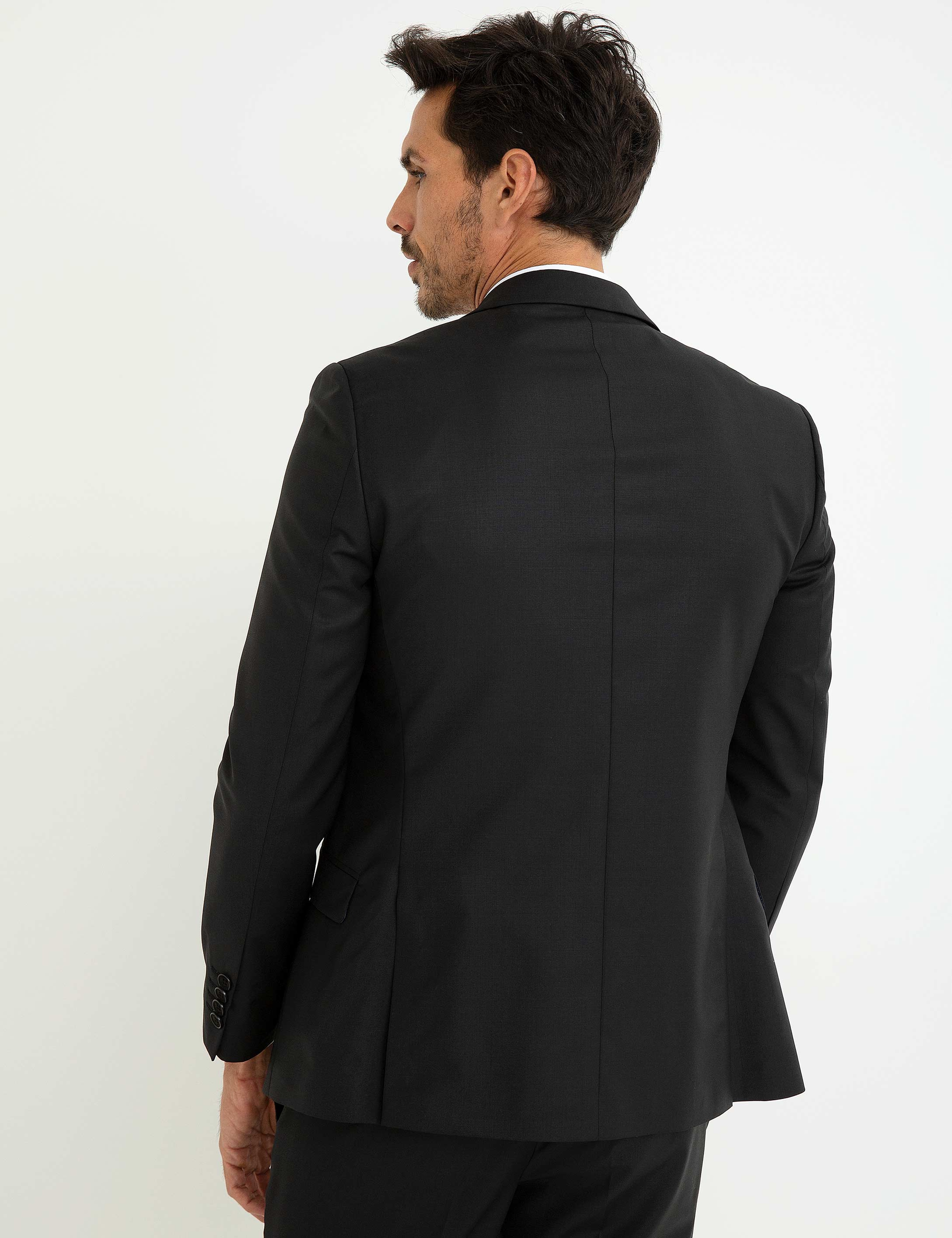 Siyah Ekstra Slim Fit Ceket - Image 3