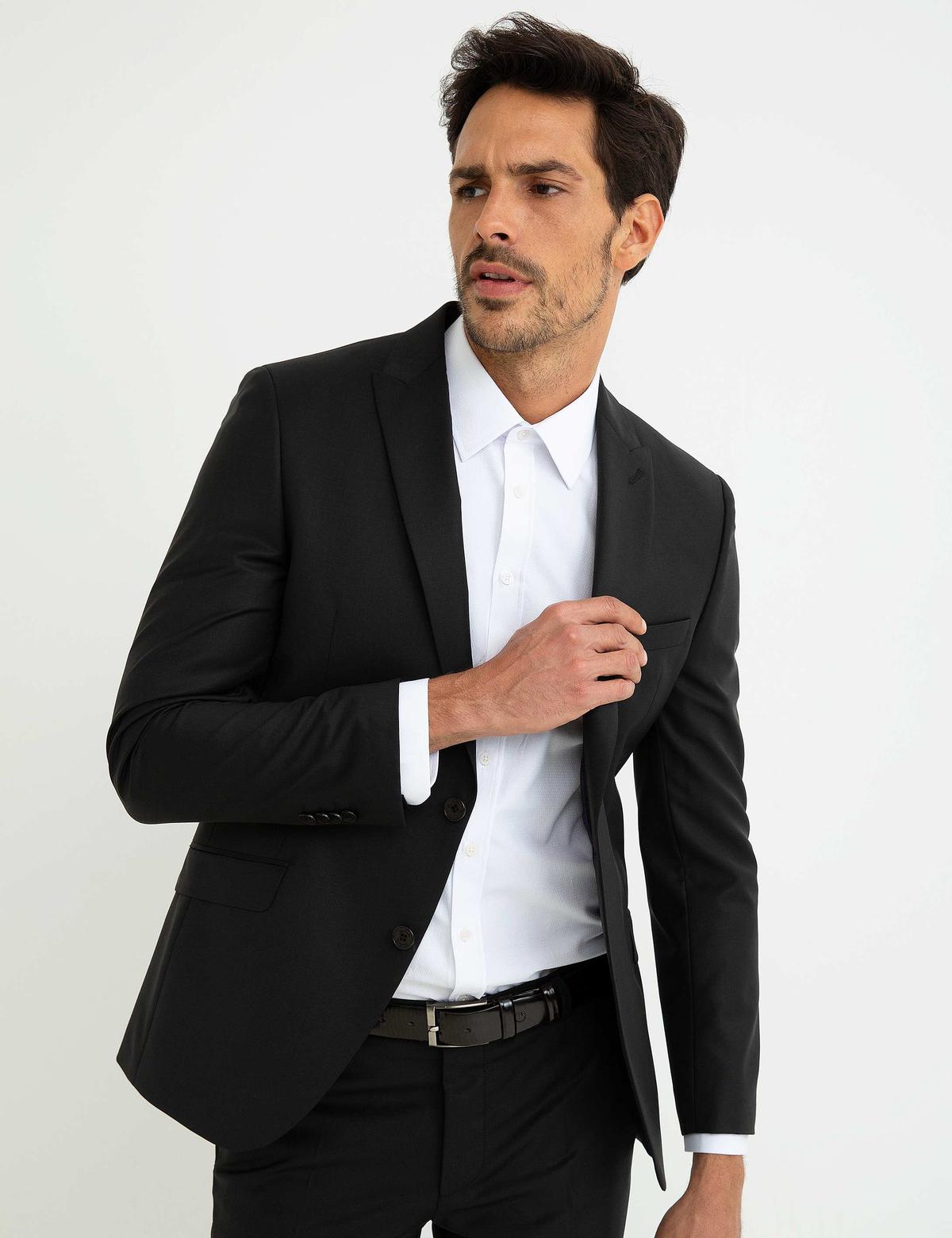 Siyah Ekstra Slim Fit Ceket