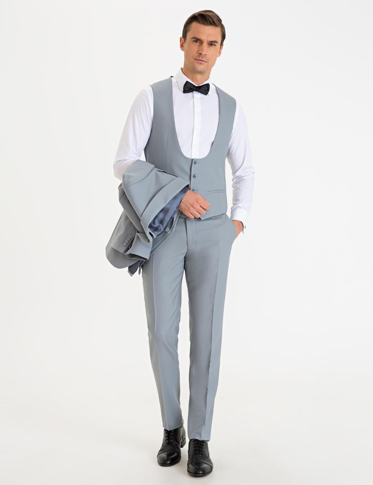Gri Yelekli Damatlık Smokin - 50207112008