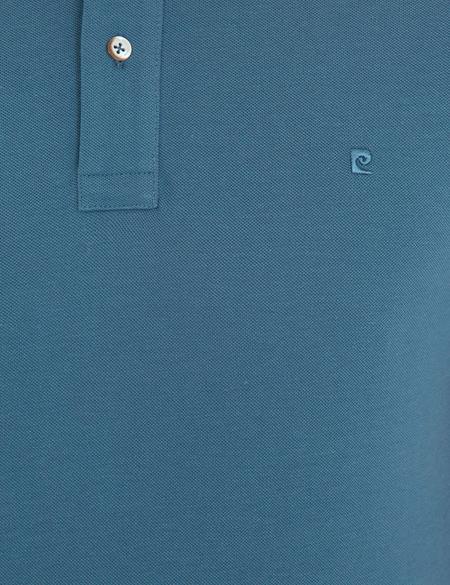 Koyu Mint Slim Fit Polo Yaka Basic Tişört - 50232382228