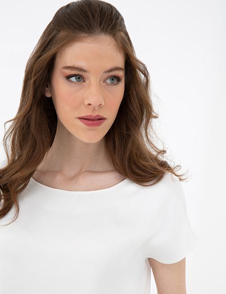 Beyaz Regular Fit Bluz - 50241660003