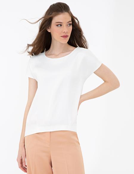 Beyaz Regular Fit Bluz - 50241660003