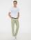 Açık Yeşil Slim Fit Keten Karışımlı Kanvas Pantolon
