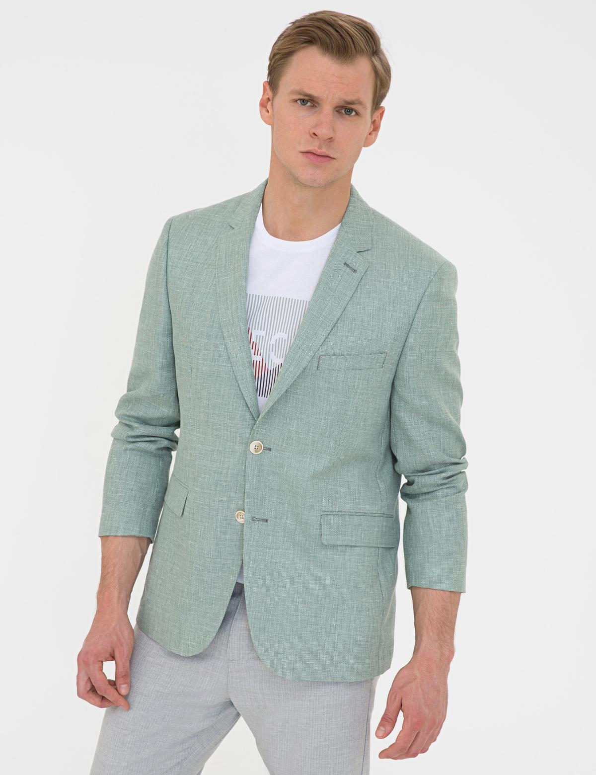 Açık Yeşil Slim Fit Ceket - 50233775044