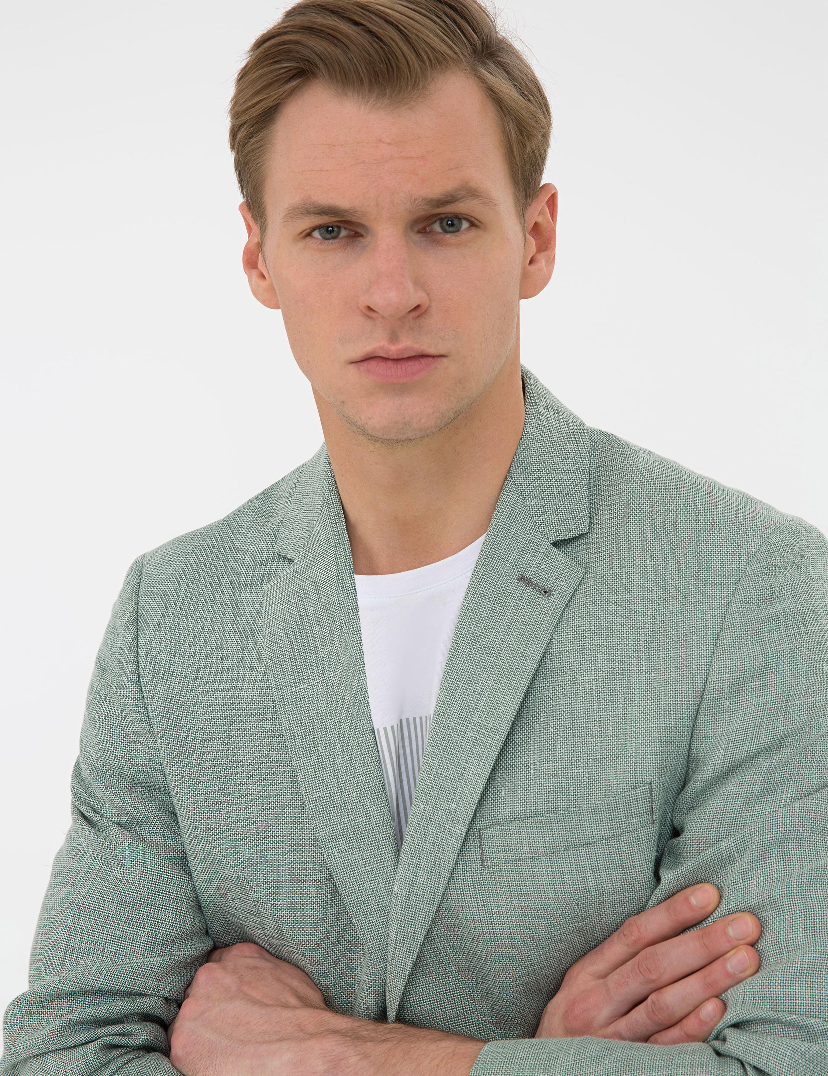 Açık Yeşil Slim Fit Ceket