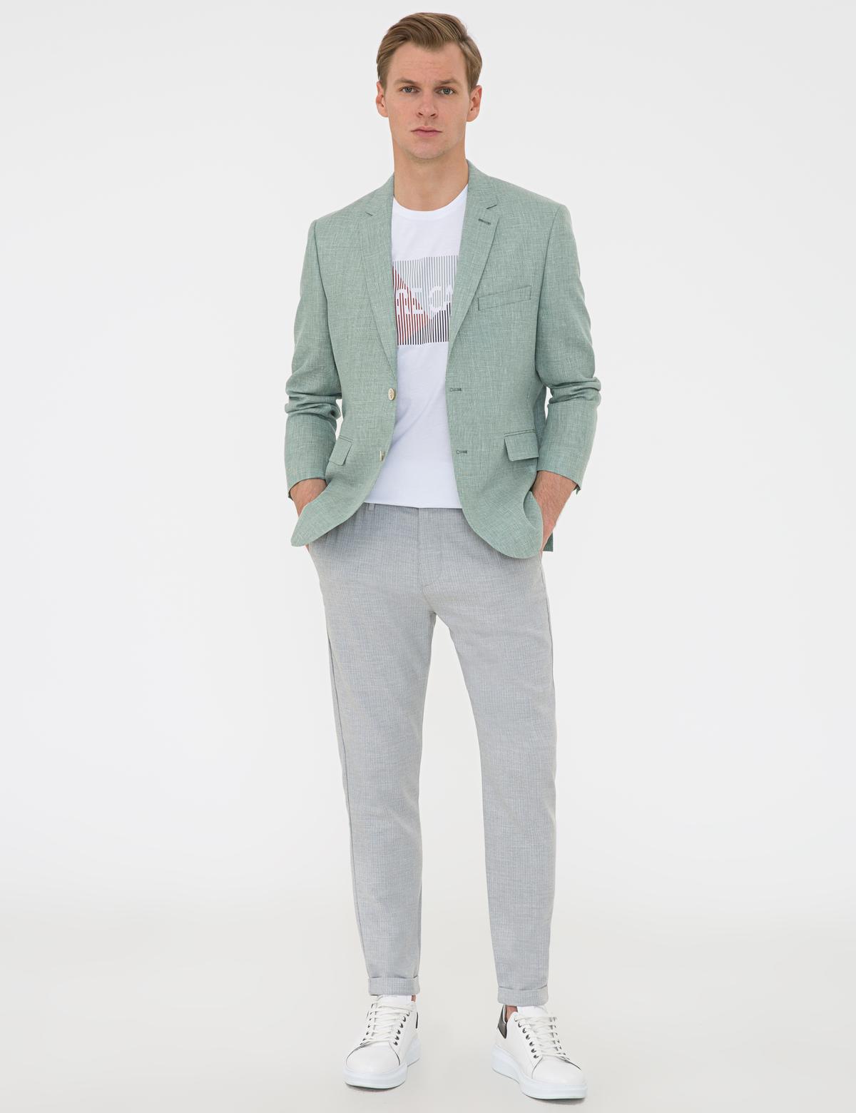 Açık Yeşil Slim Fit Ceket - 50233775044