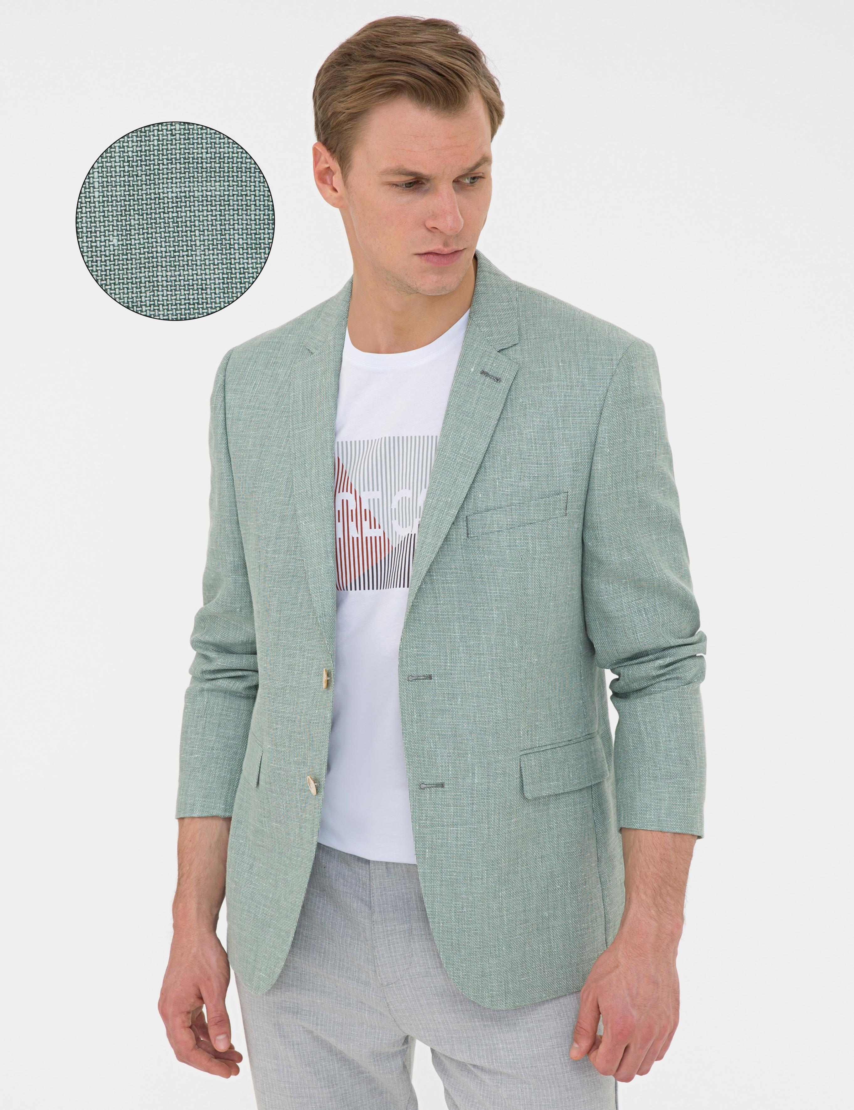 Açık Yeşil Slim Fit Ceket