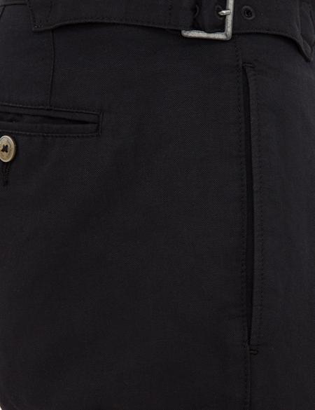 Siyah Carrot Fit Keten Karışımlı Kanvas Pantolon - 50233242157