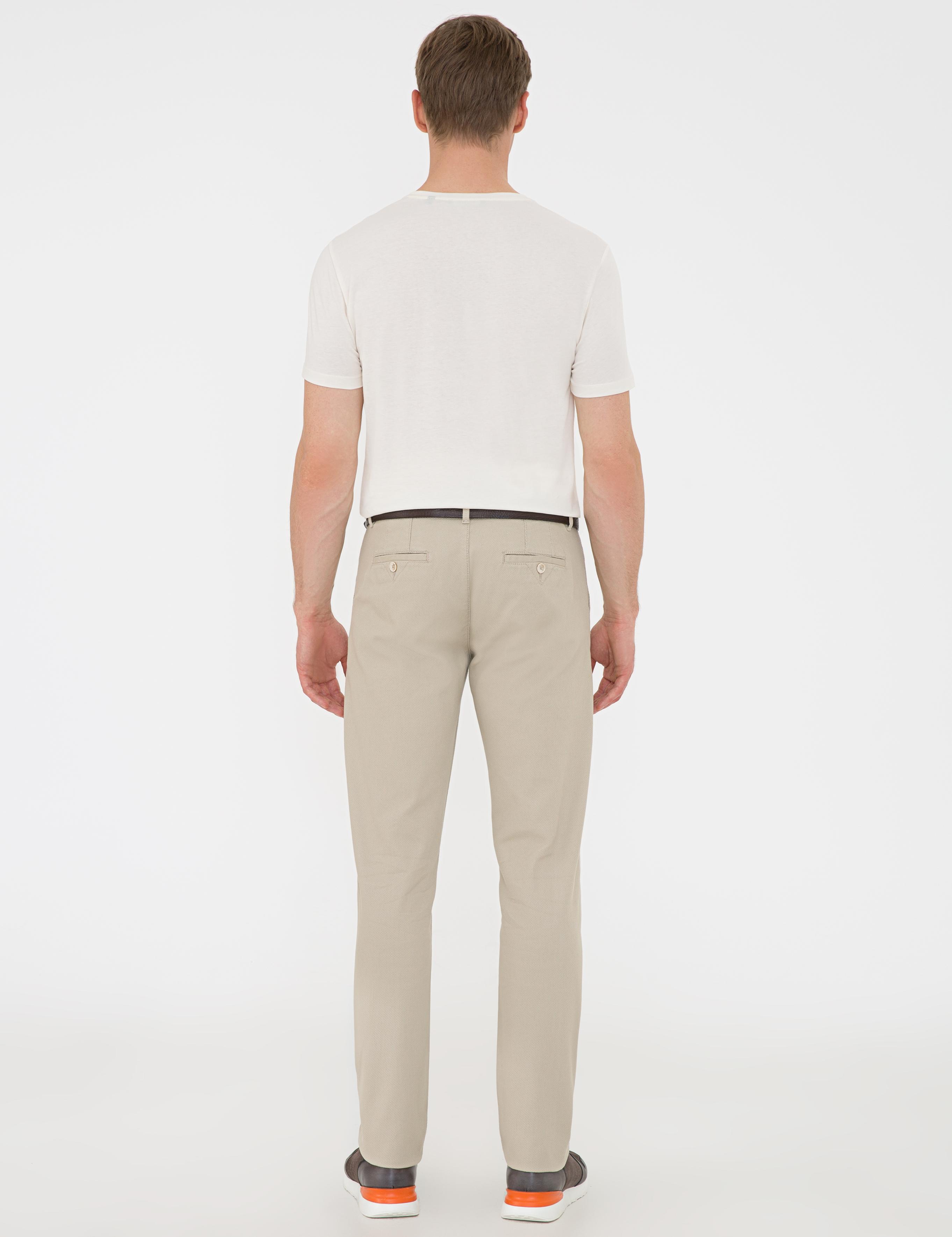 Bej Regular Fit Kanvas Pantolon