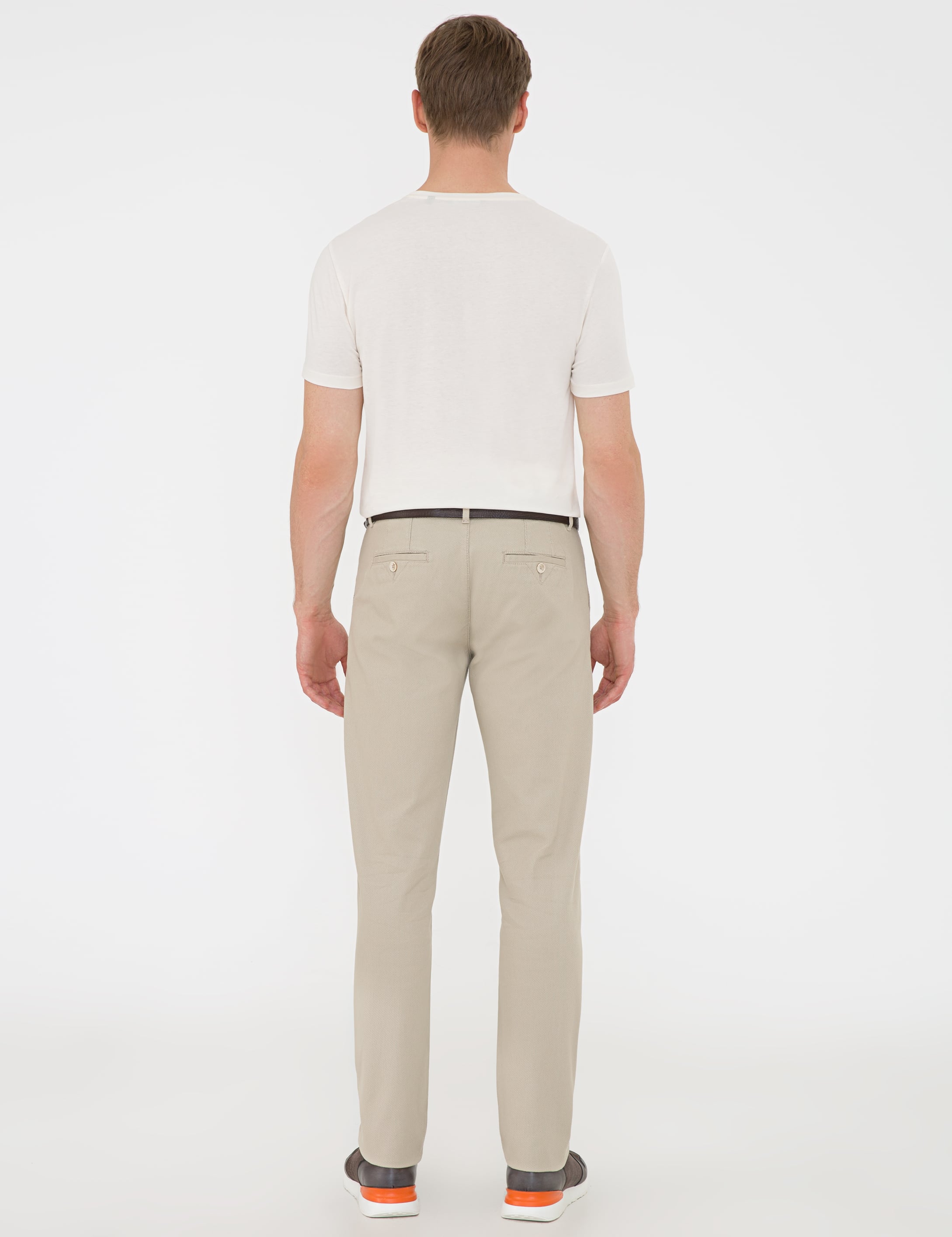 Bej Regular Fit Kanvas Pantolon