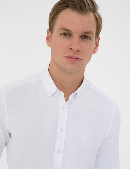 Beyaz Slim Fit Oxford Gömlek - 50240379055