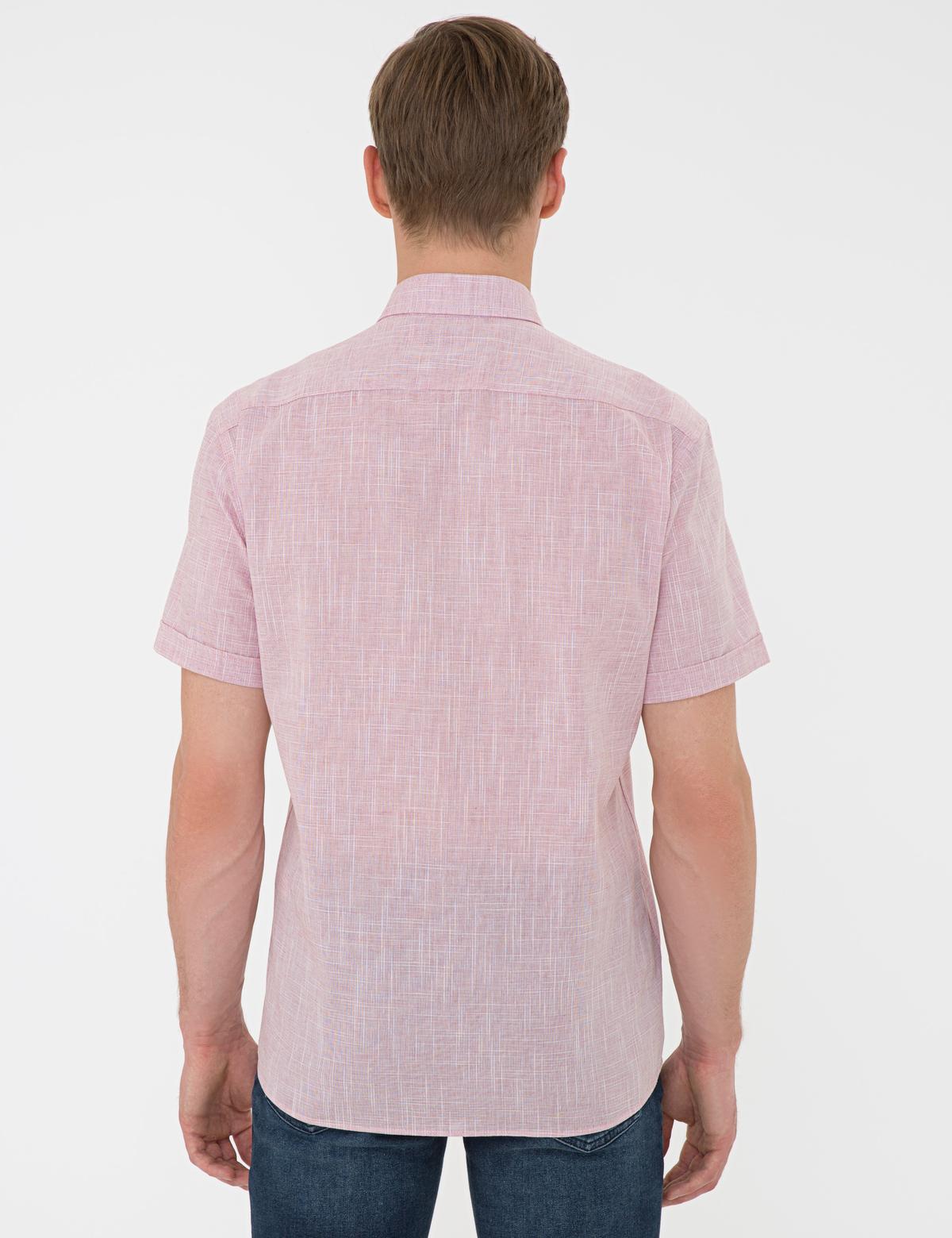 Bordo Regular Fit Kısa Kollu Gömlek - 50240388023