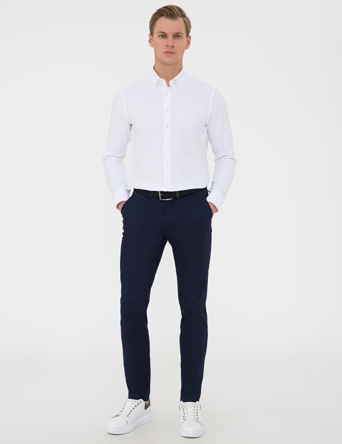 Beyaz Slim Fit Oxford Gömlek - 50240379055