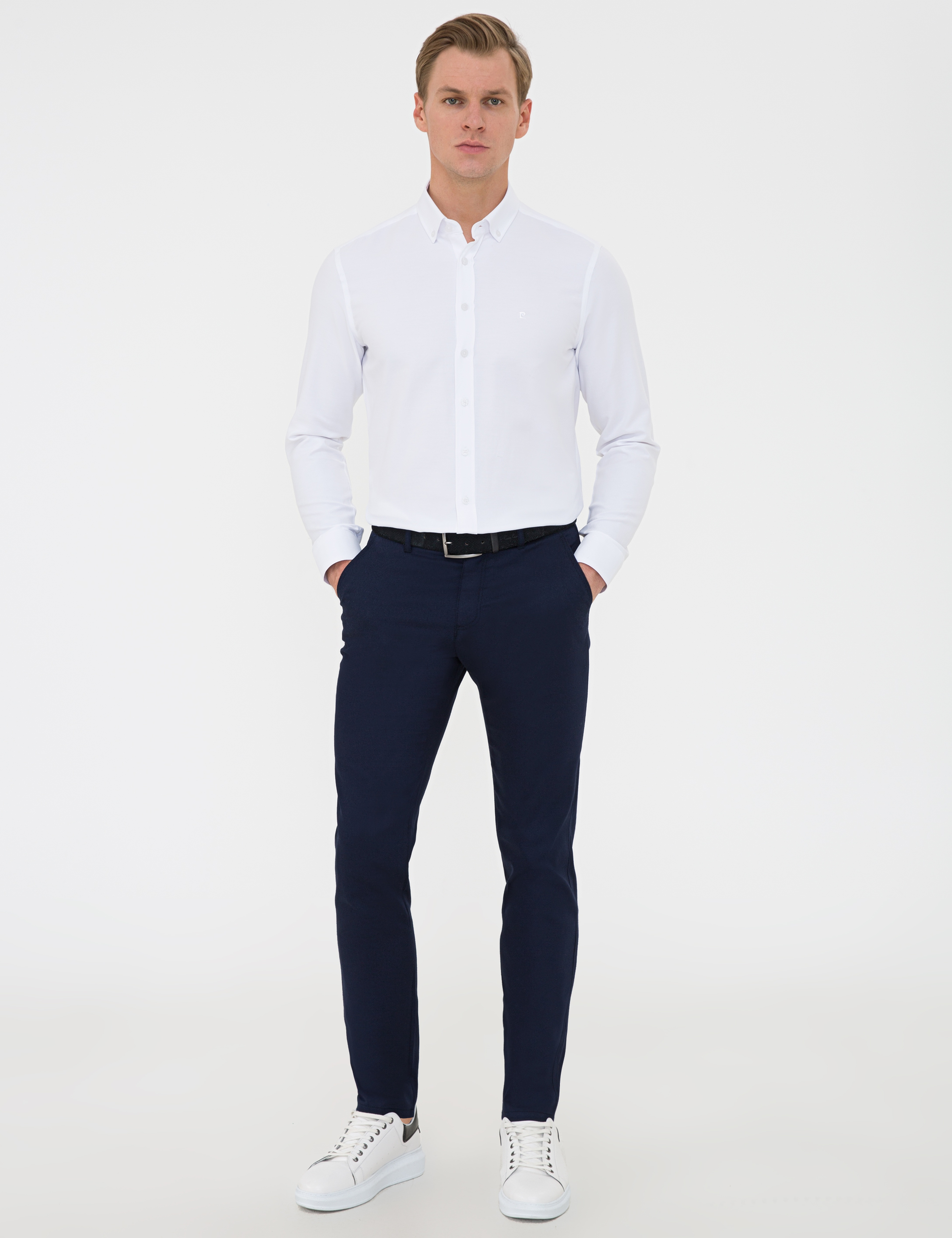 Beyaz Slim Fit Oxford Gömlek - Image 4