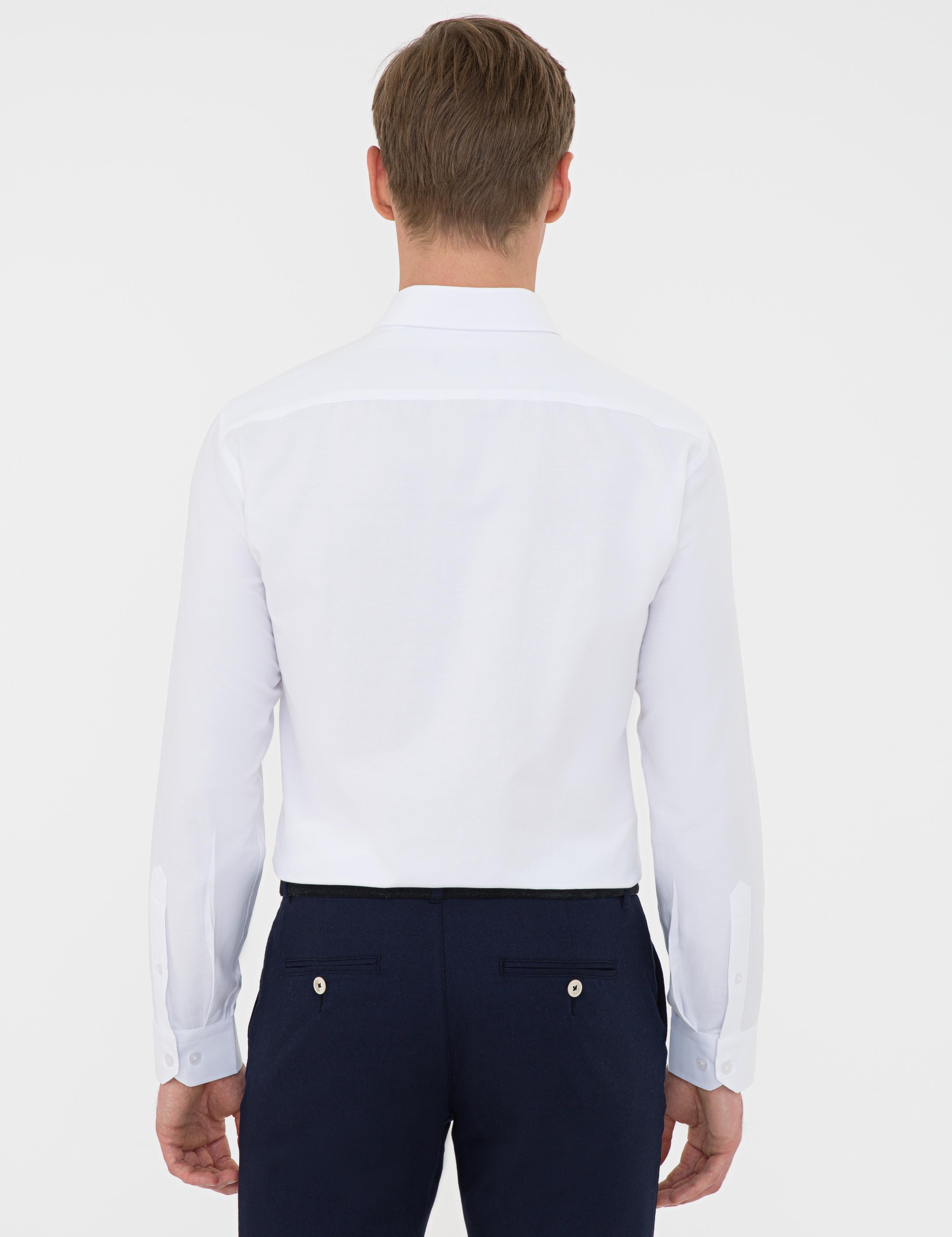 Beyaz Slim Fit Oxford Gömlek