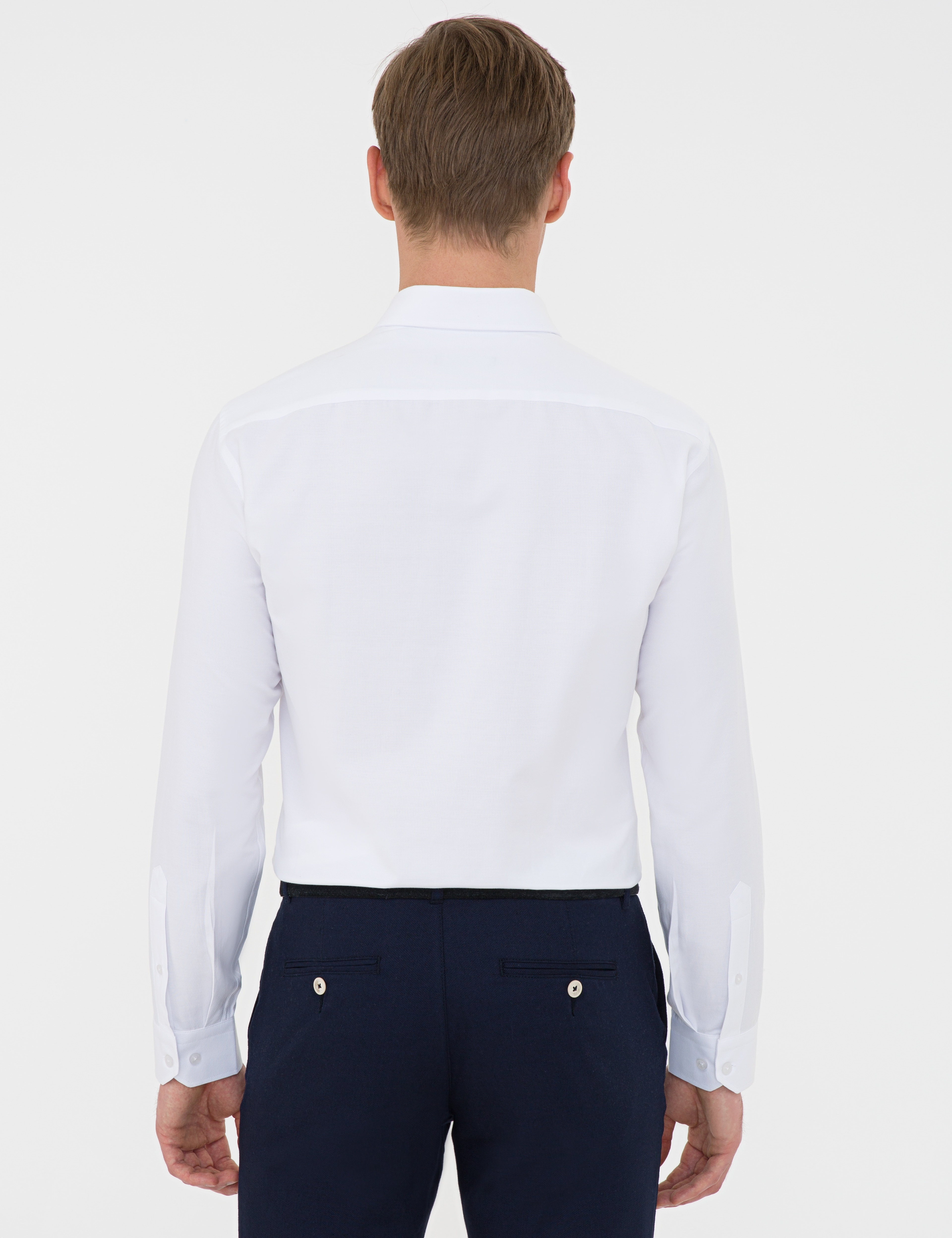 Beyaz Slim Fit Oxford Gömlek - Image 3