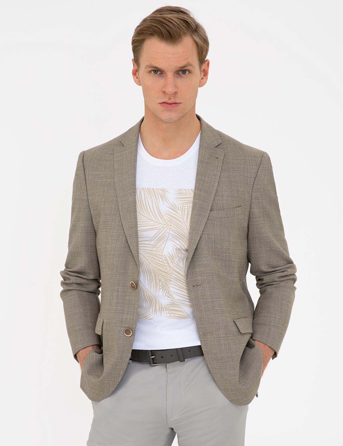 Açık Kahverengi Slim Fit Ceket - 50200015047