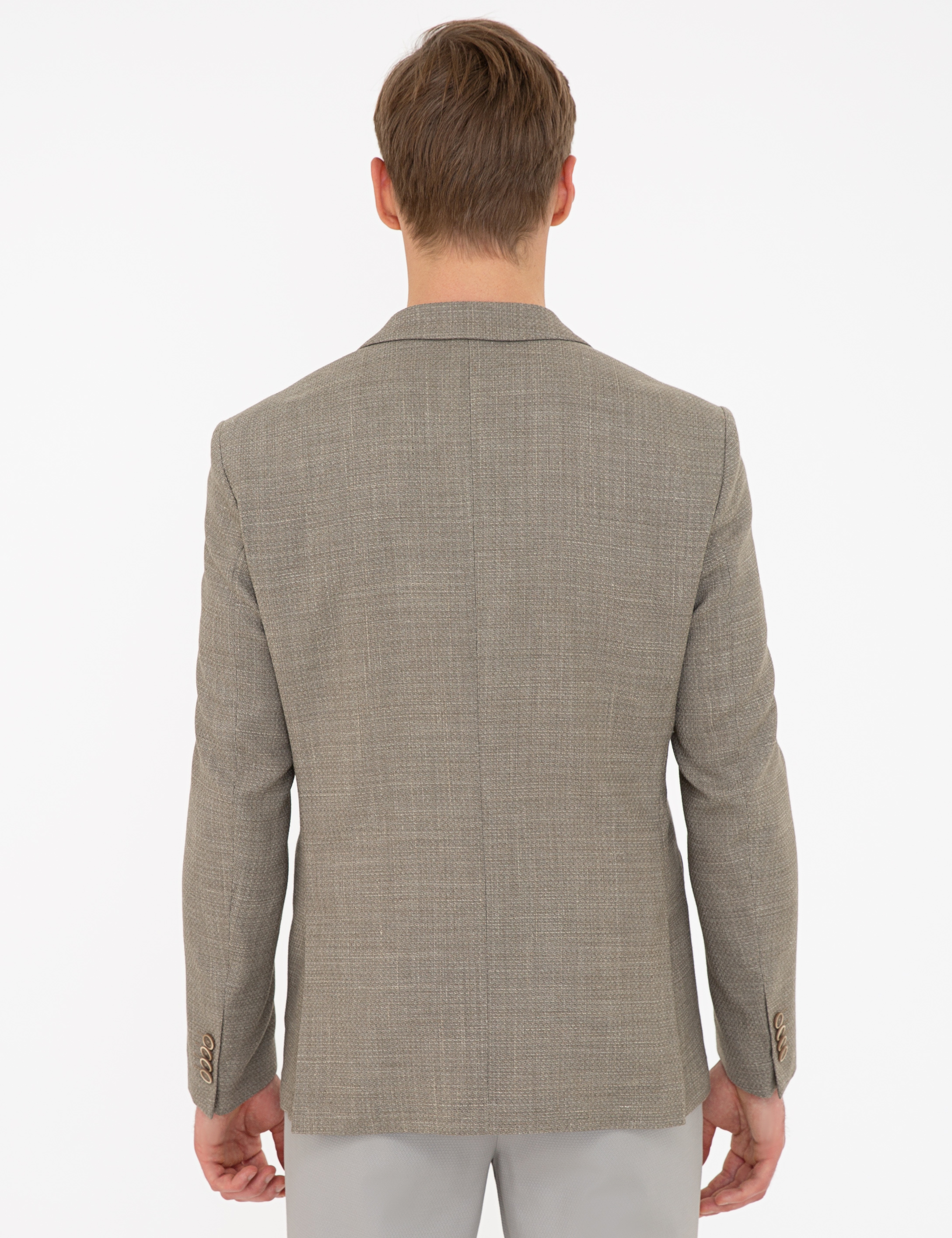 Açık Kahverengi Slim Fit Ceket