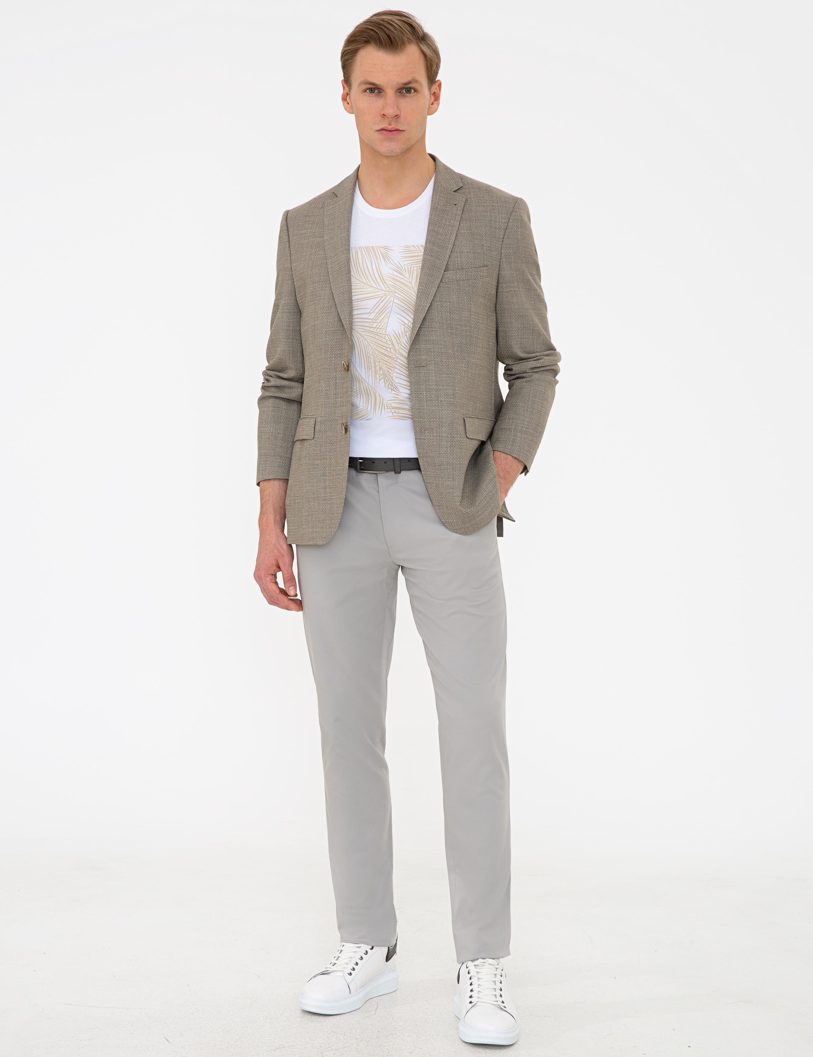 Açık Kahverengi Slim Fit Ceket