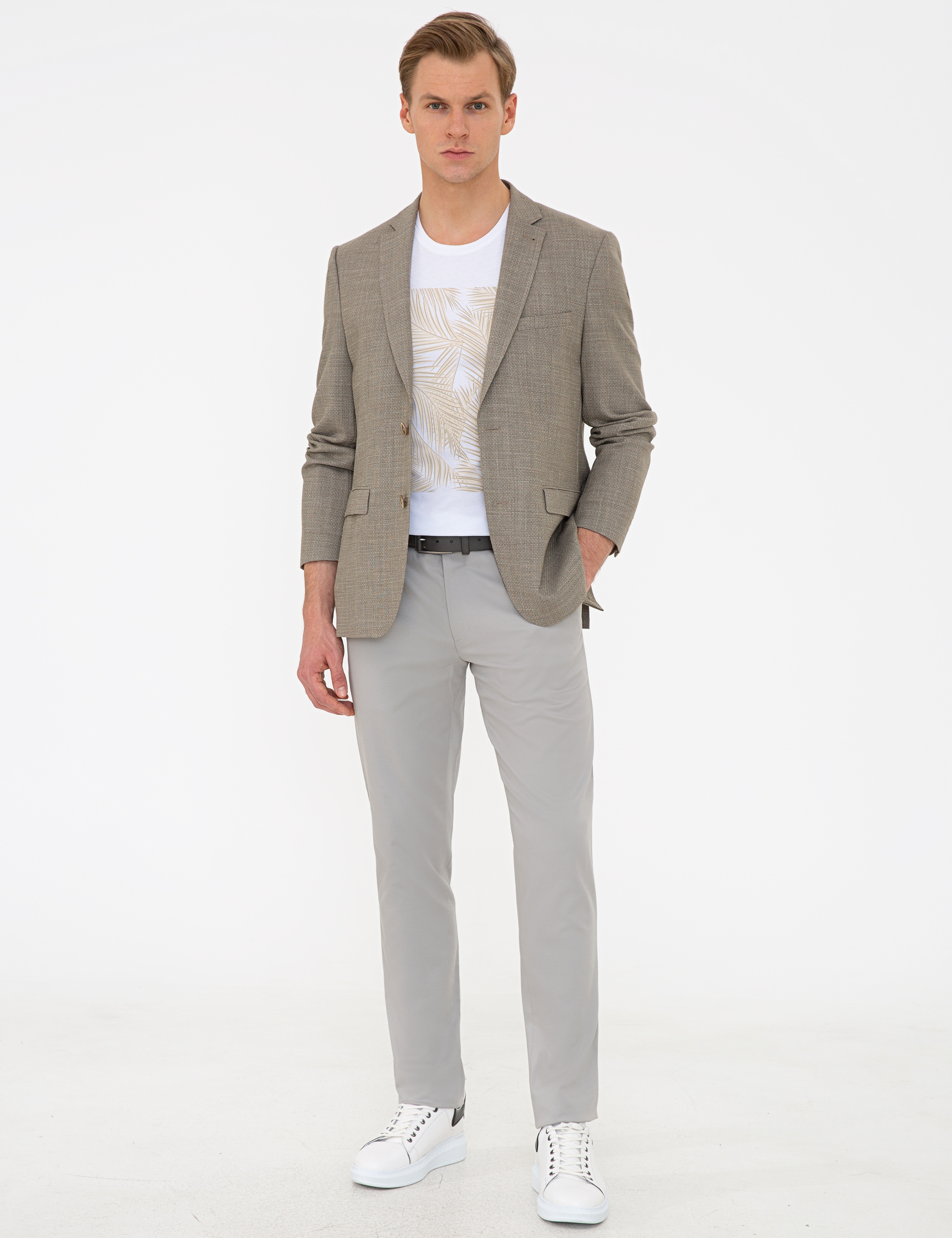 Açık Kahverengi Slim Fit Ceket