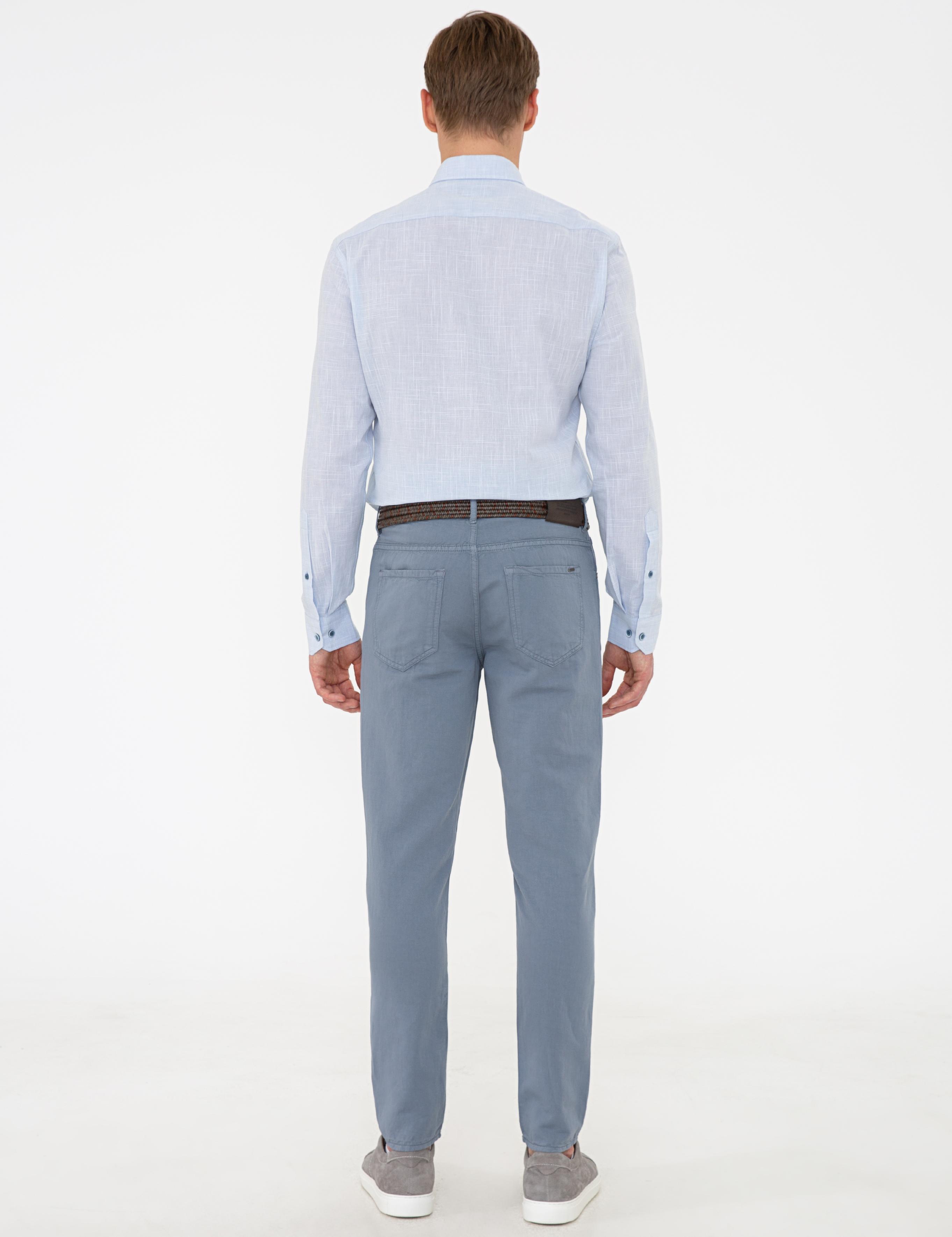 Koyu Mavi Slim Fit Kanvas Pantolon