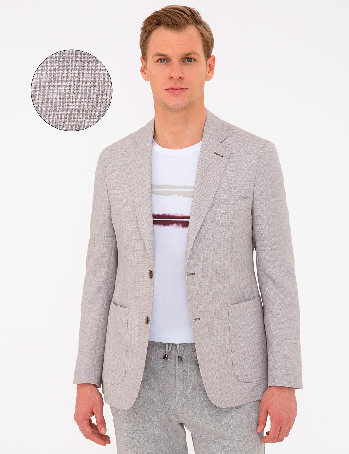 Bej Ex. Slim Fit Ceket