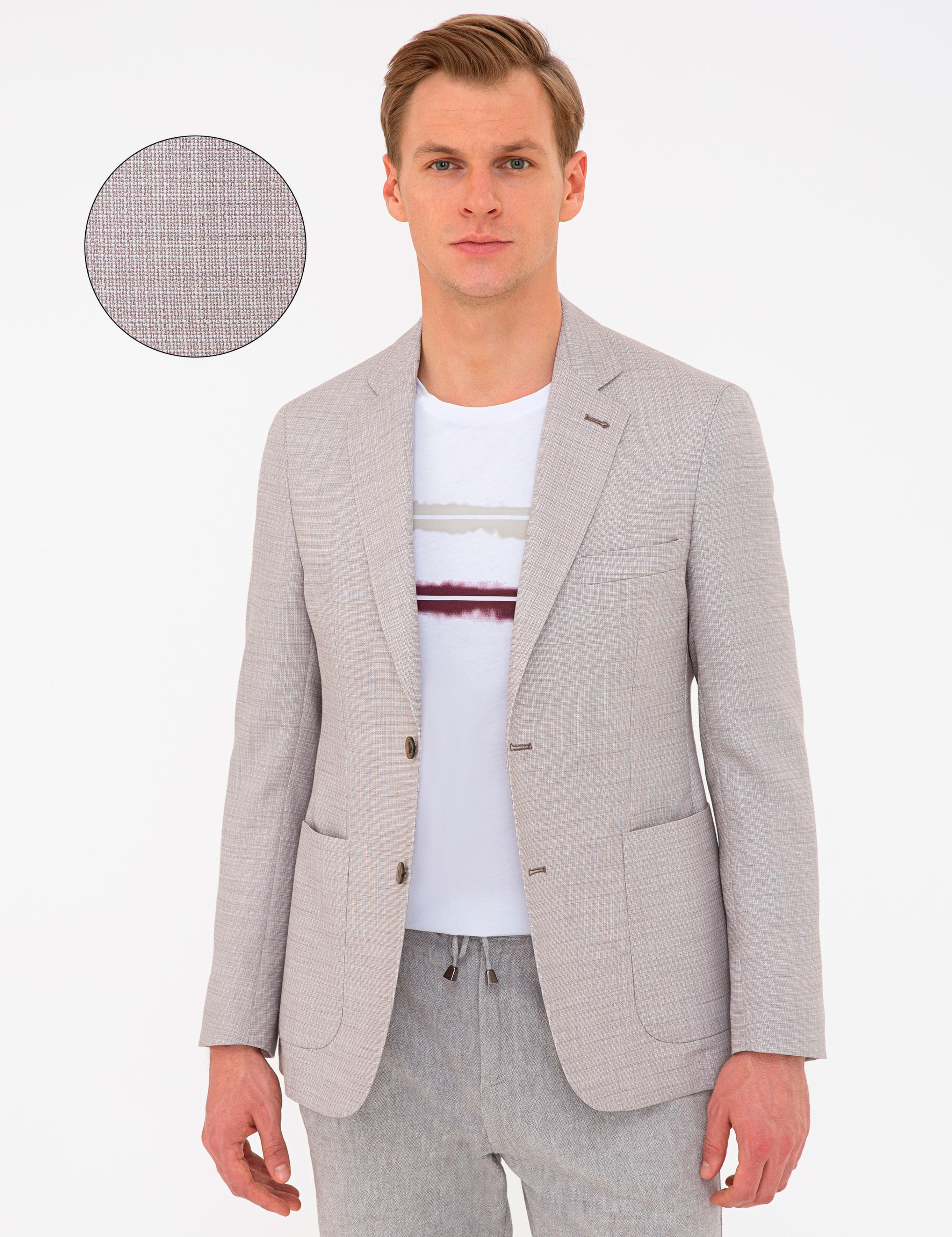 Bej Ex. Slim Fit Ceket