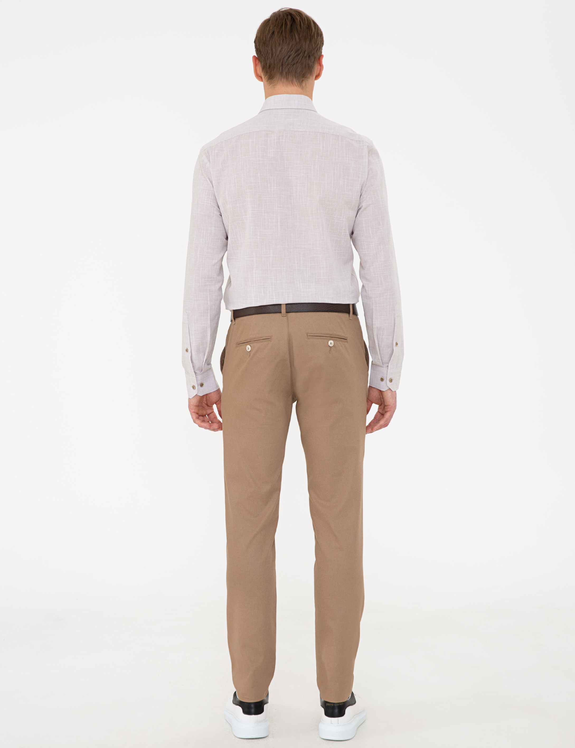 Vizon Slim Fit Keten Karışımlı Chino Pantolon