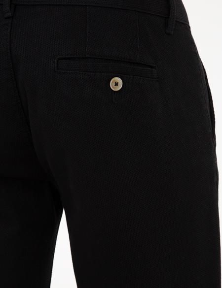 Siyah Regular Fit Kanvas Pantolon - 50233235097